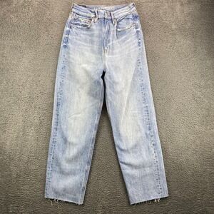 American Eagle Mom Jeans Size 2 Regular‎ Wash Denim High Waisted Casual